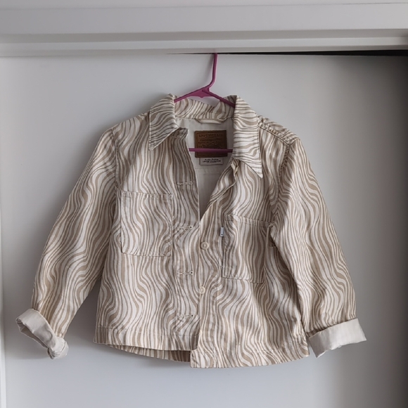 Levi's Beige Wavy Stripped Jacket - Picture 1 of 4